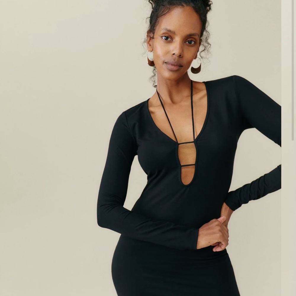 REFORMATION black cotton size medium dress!
